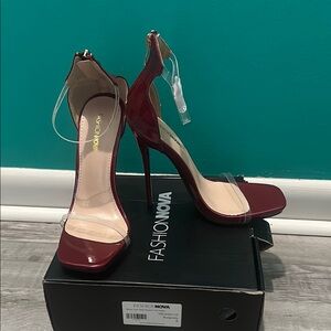 Fashion Nova Women's Burgundy Heels